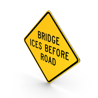 Bridge Ices Before Road Sign PNG & PSD Images