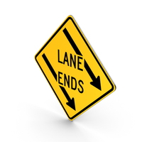 Left Lane Ends Maryland Road Sign PNG & PSD Images