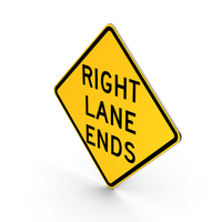 Right Lane Ends Road Sign PNG & PSD Images