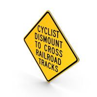 Cyclists Dismount To Cross Railroad Tracks Hemet California Road Sign PNG & PSD Images
