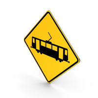 Light Rail Crossing California Road Sign PNG & PSD Images