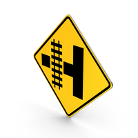 Railroad Intersection Warning Road Sign PNG & PSD Images