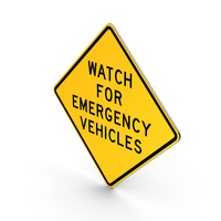 Watch For Emergency Vehicle Texas Road Sign PNG & PSD Images