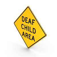 Deaf Child Area Road Sign PNG & PSD Images