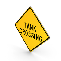 Tank Crossing Road Sign PNG & PSD Images