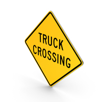 Truck Crossing Road Sign PNG & PSD Images