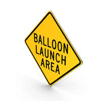 Balloon Launch Area Road Sign PNG & PSD Images