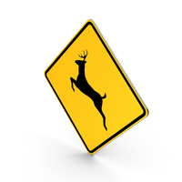 Deer Crossing Road Sign PNG & PSD Images