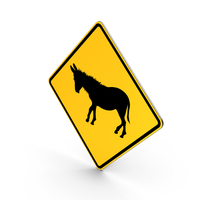 Donkey Crossing Road Sign PNG & PSD Images