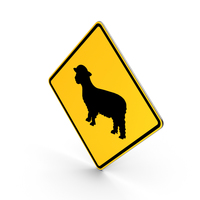 Sheep Crossing Road Sign PNG & PSD Images