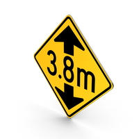 Metric Low Clearance Road Sign PNG & PSD Images
