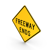 Freeway Ends Road Sign PNG & PSD Images