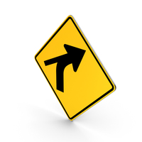Curve Out Intersection Road Sign PNG & PSD Images