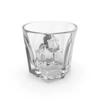 Empty Shot Glass with Ice PNG & PSD Images