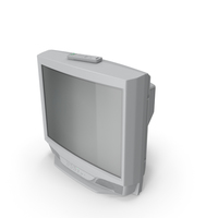 Vintage 00s CRT TV with IR Control Off PNG & PSD Images