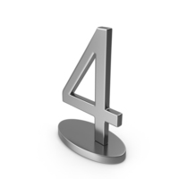 Silver Table Numbers Sign 4 PNG & PSD Images
