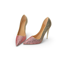 Womens Shoes Gold Pink PNG & PSD Images