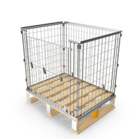 Mesh Cage on EPAL Euro Pallet PNG & PSD Images