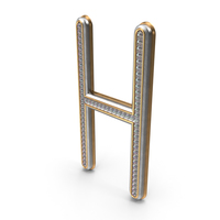 Bling Diamonds Letter H PNG & PSD Images