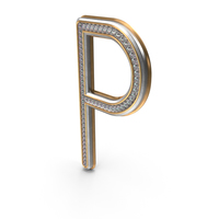 Bling Diamonds Letter P PNG & PSD Images