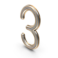 Bling Diamonds Number 3 PNG & PSD Images
