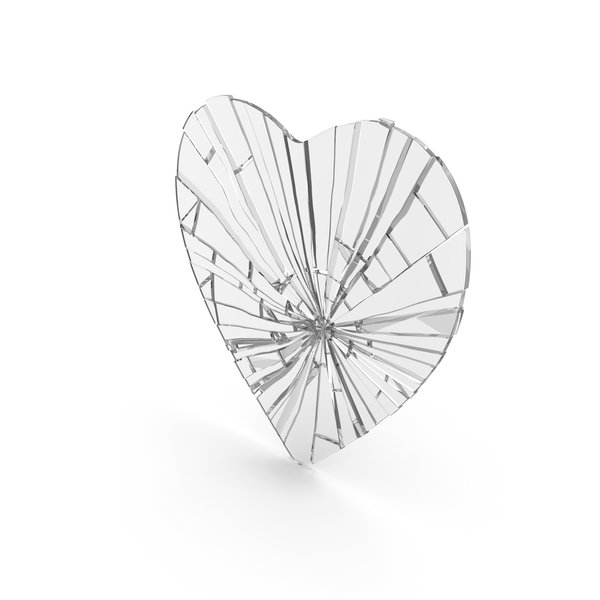 Flat Heart Cracked PNG & PSD Images
