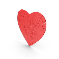 Flat Heart Cracked PNG & PSD Images