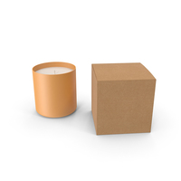 Orange Candle with Craft Box PNG & PSD Images