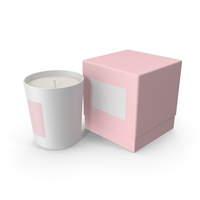 White Candle with Pink Box PNG & PSD Images