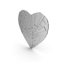 Flat Heart Cracked PNG & PSD Images