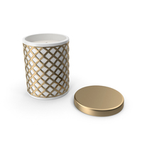 Gold Holiday Candle with Cap PNG & PSD Images