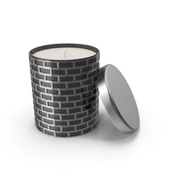 Silver Holiday Candle with Cap PNG & PSD Images