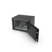 Small safe with New Dollar Stacks PNG & PSD Images