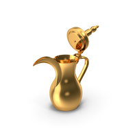 Golden Arabic Dallah Coffee Pot PNG & PSD Images