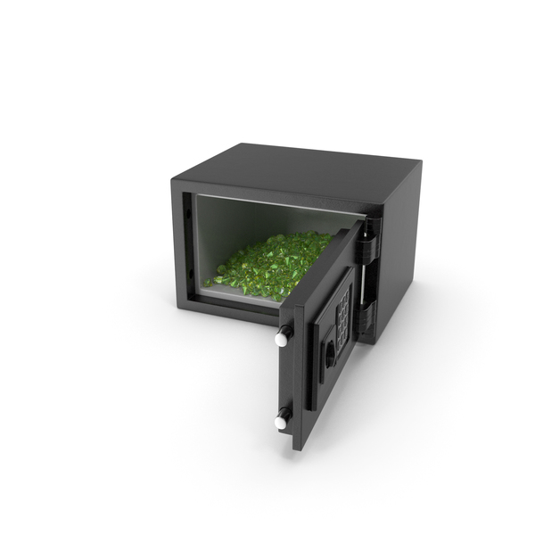 Small Safe with Emerald Gems PNG & PSD Images