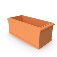 Terracotta Box Planter With Molding PNG & PSD Images