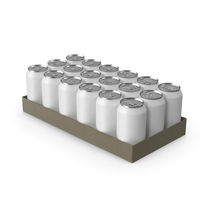 Pack with 24 White Soda Cans PNG & PSD Images