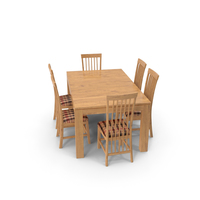 Dining Table Set Wood PNG & PSD Images