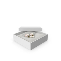 Pearl Earrings in a Gift White Box PNG & PSD Images