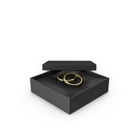 Wedding Gold Rings in a Gift Black Box PNG & PSD Images