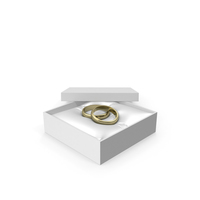 Wedding Gold Rings in a Gift White Box PNG & PSD Images