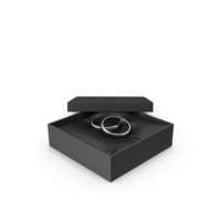Wedding Silver Rings in a Gift Black Box PNG & PSD Images