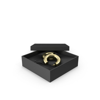 Earrings Gold Hoops in a Gift Black Box PNG & PSD Images