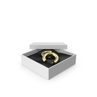 Earrings Gold Hoops in a Gift White Box PNG & PSD Images