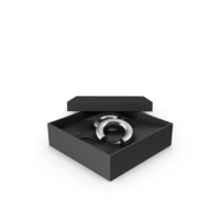 Earrings Silver Hoops in a Gift Black Box PNG & PSD Images