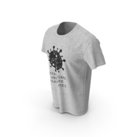 Mens Round Neck T-shirt Coronavirus Message PNG & PSD Images