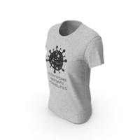Womens Round Neck T-shirt Coronavirus Message PNG & PSD Images