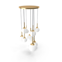Globo Bronze & White Chandelier PNG & PSD Images
