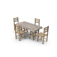 Wood Dining Set PNG & PSD Images