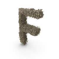Destruction Stone Letter F PNG & PSD Images